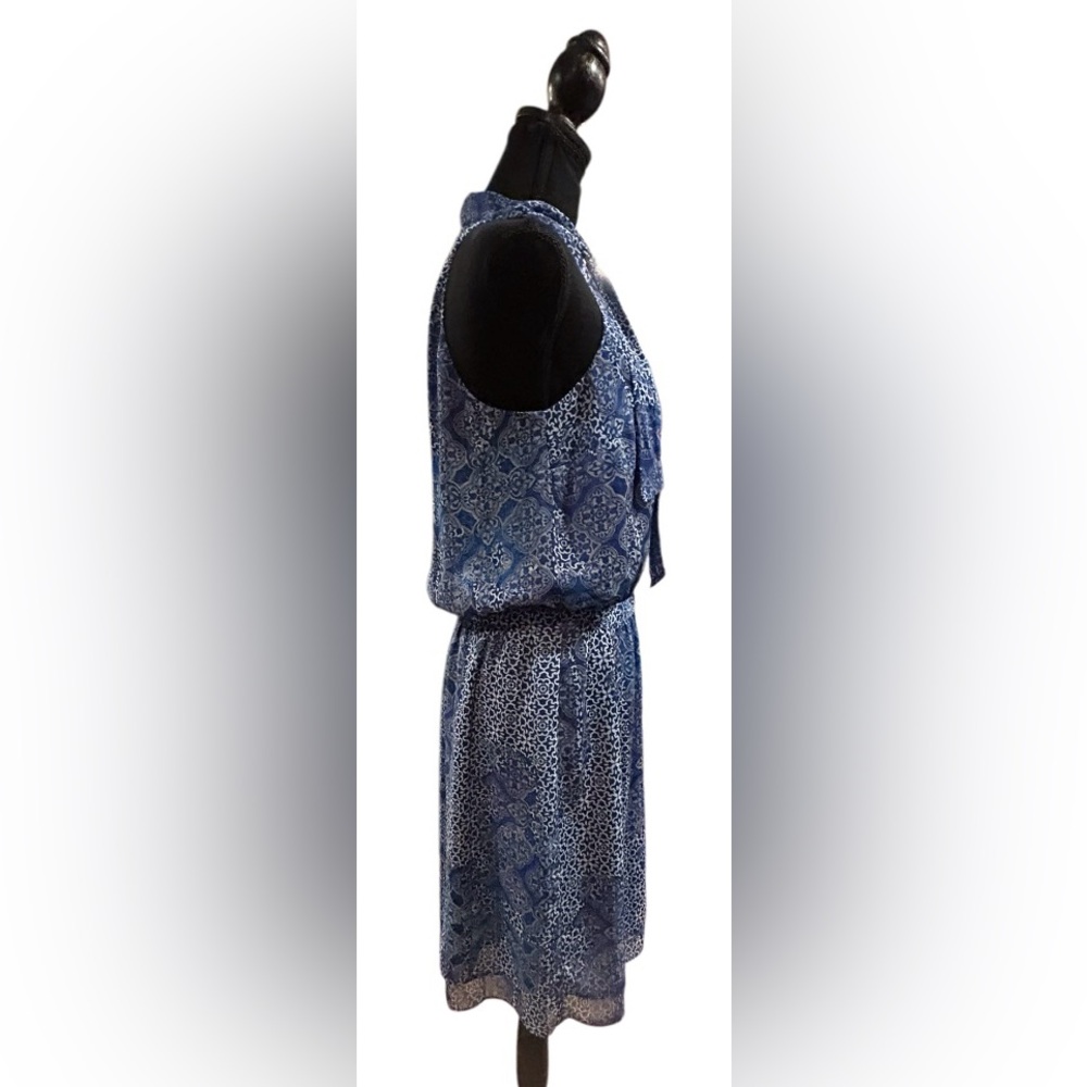 💙 BANANA REPUBLIC! STUNNING SLEEVELESS CHIFFON HALTER DRESS! TIE NECK! 💙 - Picture 7 of 16